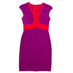Narciso Rodriguez Design Nation Purple Red Knit Fitted Shift Dress Size XS